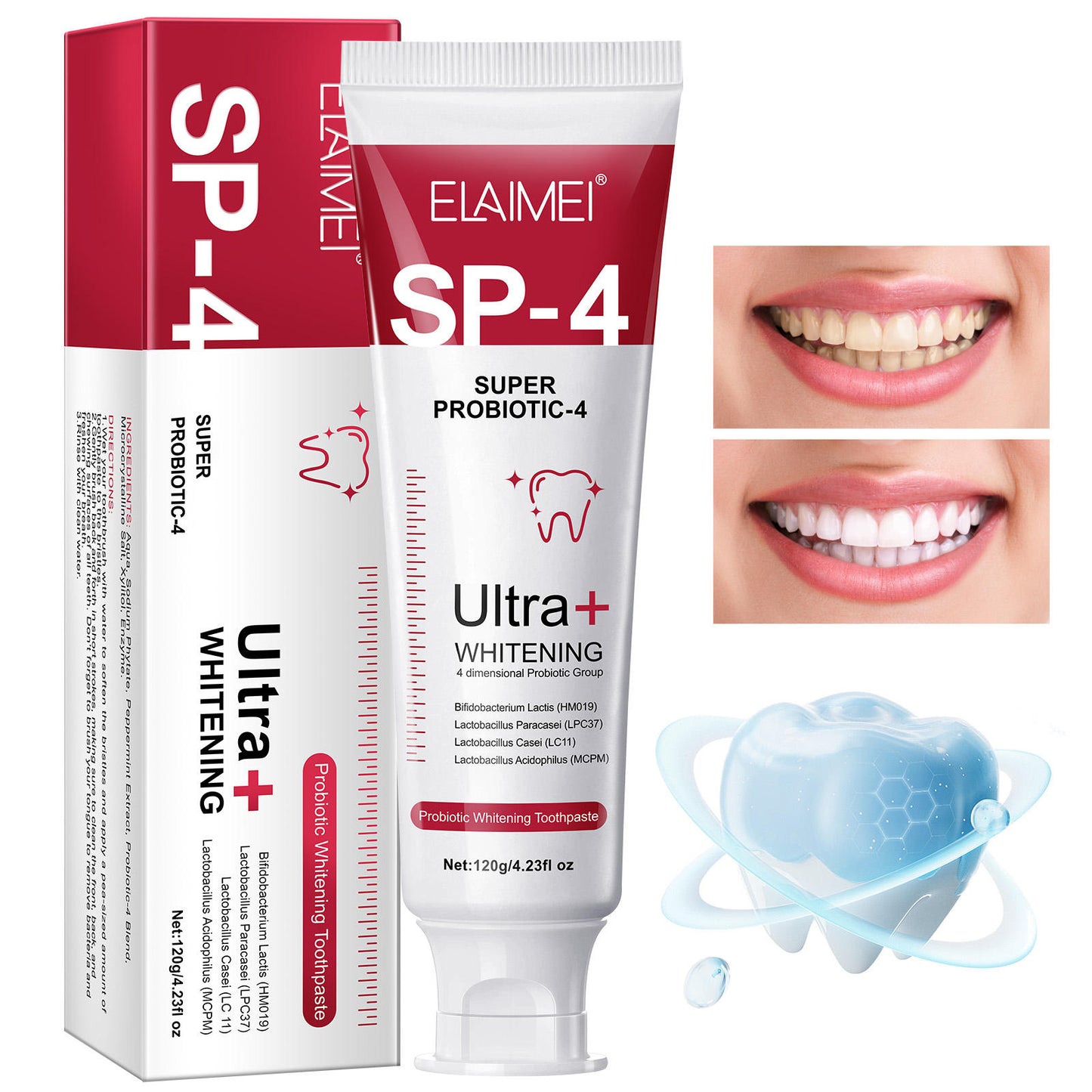 SP 4 Probiotic Whitening Toothpaste - Bright & Healthy Smile